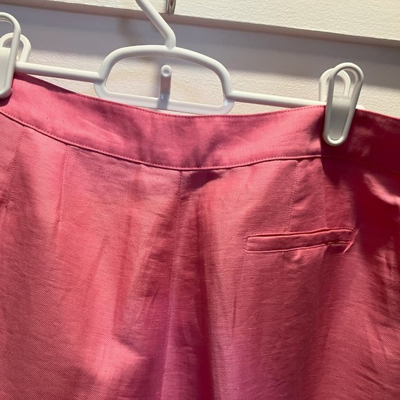 Ann Taylor Loft Woman Petite Size 10 Hot Pink Lined Linen Slacks - Picture 2 of 7